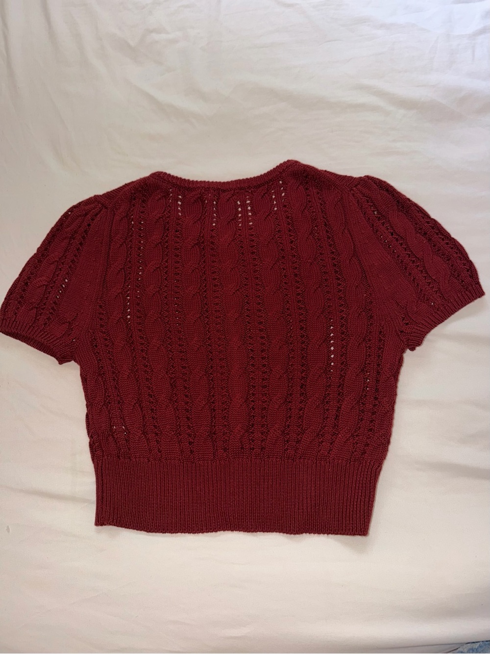 Vigoss - Crop Short Sleeve in Burgundy, Size S - Picture 5 of 7